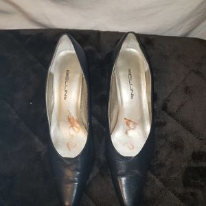 Navy LEATHER Beĺlini PUMPS